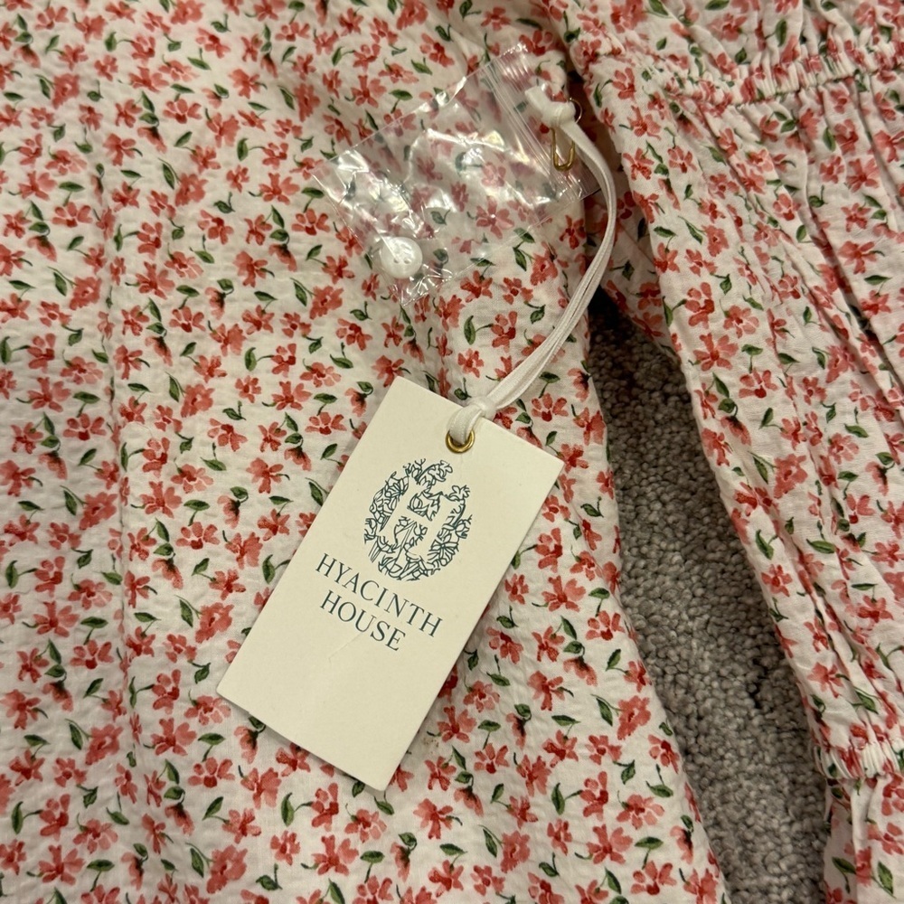 Tuckernuck Hyacinth House Textured Floral Puff Sleeve Clemons Mini Dress NWT - Picture 7 of 13